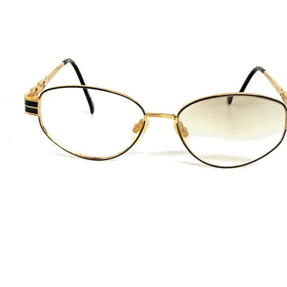Tura Mod-709 Frames Women's Oval Eyeglasses Glasses Gold Black 54-15 19701 - Picture 1 of 7